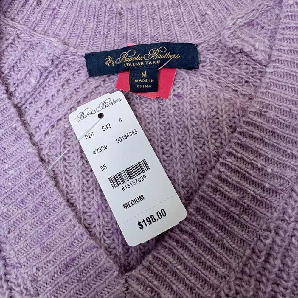 Brooks Brothers Women's Soft Purple V-Neck Sweater Sz M - Picture 3 of 16